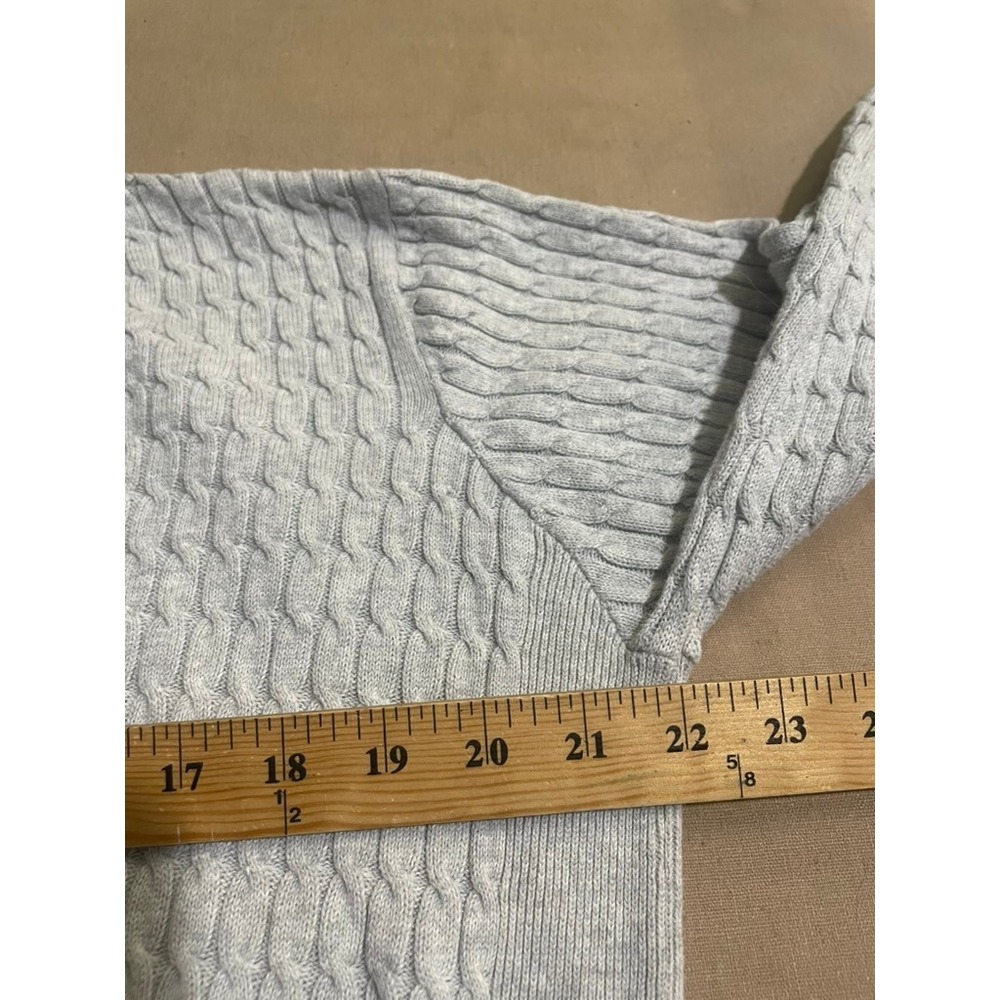 Pact Organic Pullover Sweater Women's Sz L Gray Preppy Coastal Sustainable Knit - Picture 3 of 6